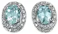 Boucles d oreilles aigue-marine  éclat céleste  en or blanc 9k