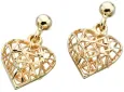 Boucles d oreilles cœur en or jaune 9k (375‰)