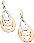 Boucles d oreilles duo d or blanc et rose 9 carats