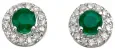 Boucles d oreilles éclat d émeraude et diamants - or blanc 18 carats