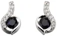 Boucles d oreilles boucles éclat saphir et diamant en or blanc 18 carats