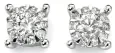 Boucles d oreilles diamant solitaire en or blanc 9 carats