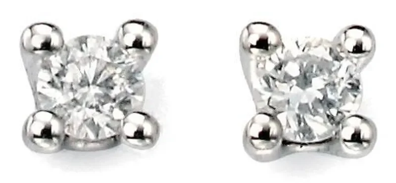 Boucles d oreilles diamant solitaire en or jaune 9 carats