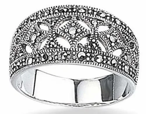 Bague marcassite en argent 925/1000