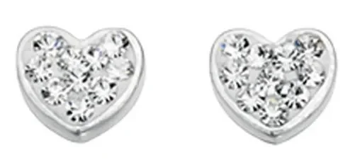Boucles d oreilles cœur étincelant en argent 925 zirconium