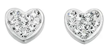 Boucle d'oreille coeur en argent 925/1000
