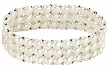 Bracelet tendance perle d'eau douce en argent 925/1000