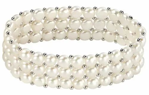 Bracelet tendance perle d'eau douce en argent 925/1000