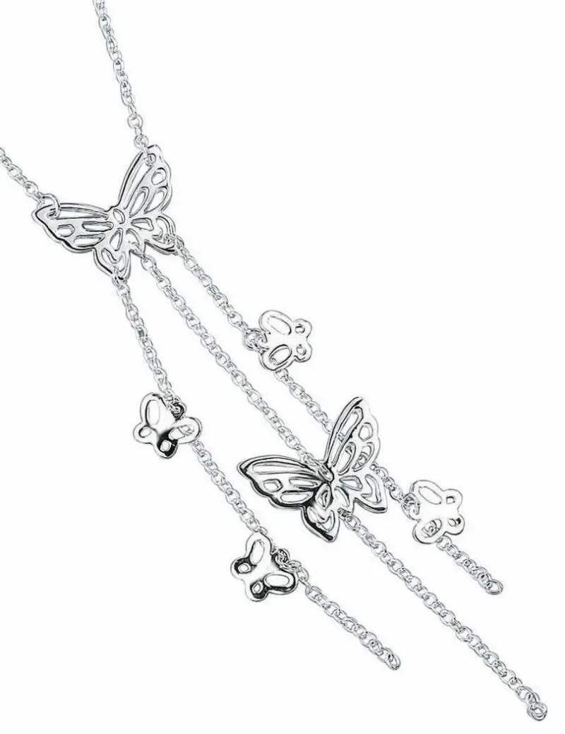 Collier  envol de papillons  en argent massif 925