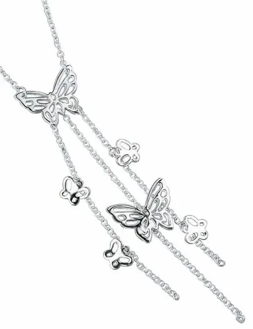 Collier papillons en argent 925/1000