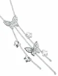 Collier  envol de papillons  en argent massif 925