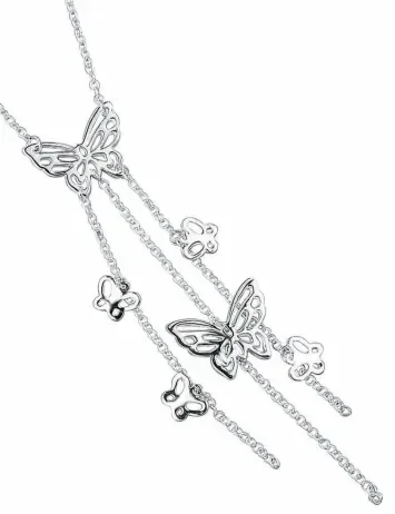 Collier papillons en argent 925/1000