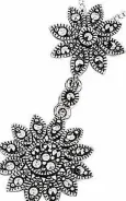 Collier art déco  éclat floral  - fleurs en argent 925 marcasite