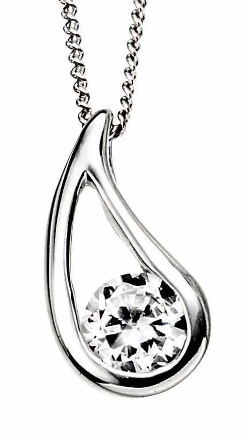 Collier argent 925 femme éclat divin - pendentif solitaire zirconium