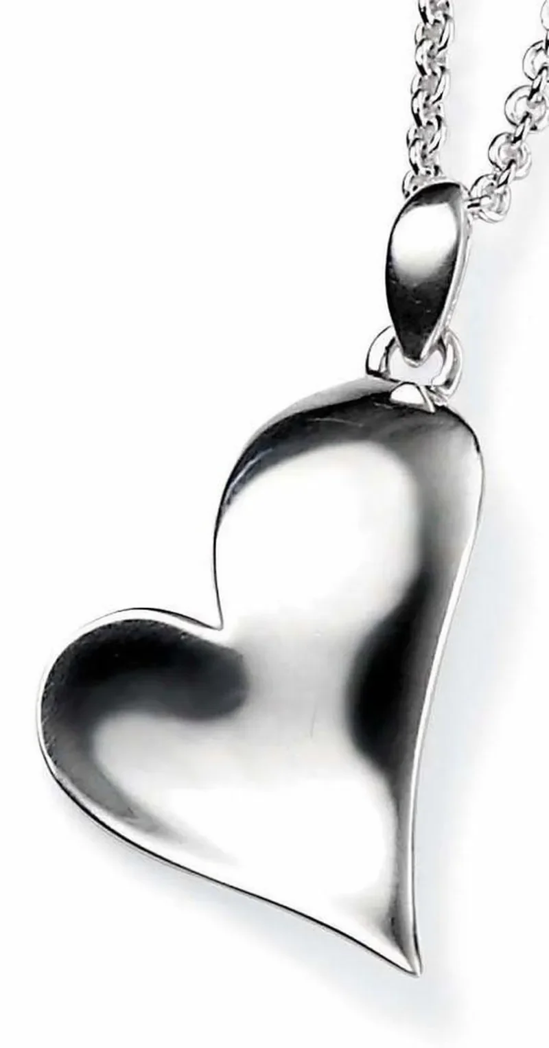 Collier pendentif cœur éclatant en argent 925