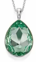 Collier solitaire vert émeraude en argent 925  cristal swarovski® ✨