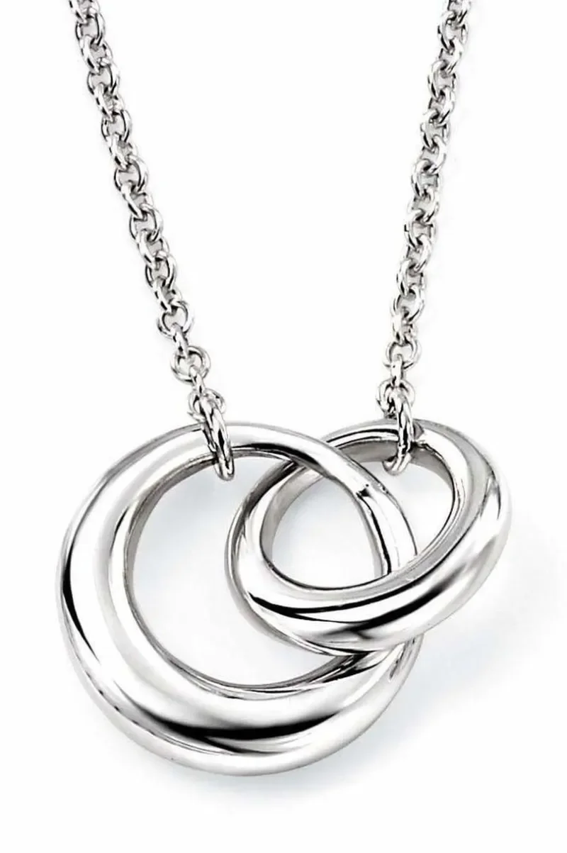Collier  lien éternel  en argent 925 - anneaux entrelacés