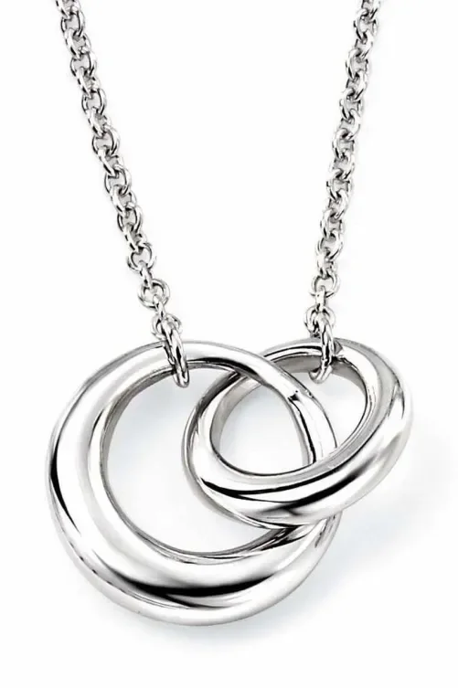 Collier double anneaux en argent 925/1000