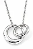 Collier  lien éternel  en argent 925 - anneaux entrelacés