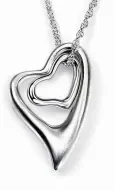 Collier femme cœurs entrelacés en argent 925