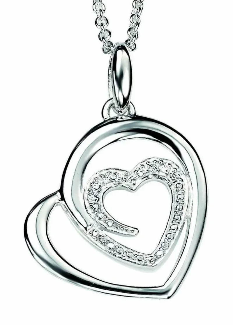 Collier double cœurs entrelacés argent 925