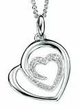 Collier double cœurs entrelacés argent 925