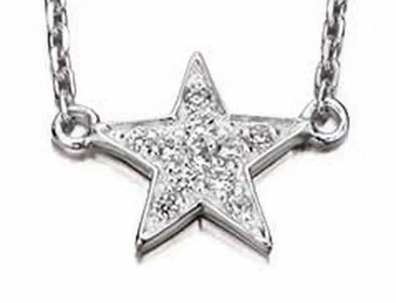 Collier étoile scintillante en argent 925 zirconium