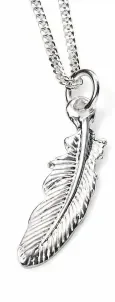 Collier plume ciselée  liberté  en argent 925