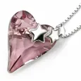 Collier cœur céleste en argent 925 cristal étoilé