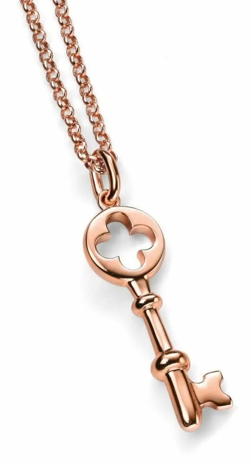 Collier clé  secret d or  en argent 925 plaqué or 18 carats