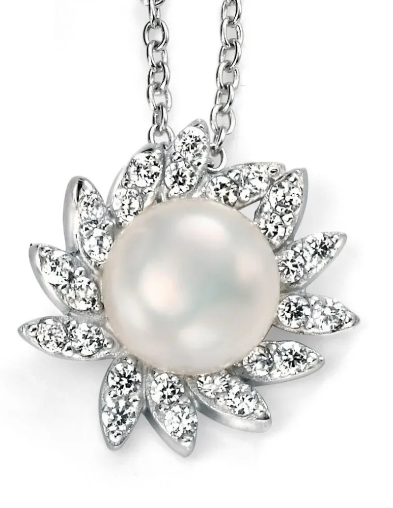 Collier perle d eau douce et argent 925 - céleste