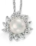 Collier perle d eau douce et argent 925 - céleste