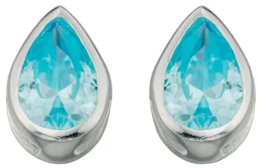 Mon-bijou - D4927a - Boucle d'oreille zirconia en argent 925/1000