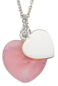 Collier cœur  amour éternel  en argent 925 quartz rose véritable