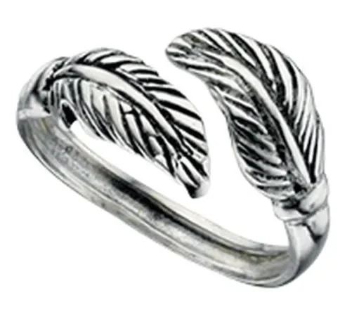 Bague d orteil  feuille bohème  en argent 925 - ajustable
