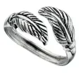 Bague d orteil  feuille bohème  en argent 925 - ajustable