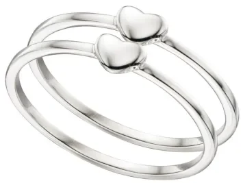 Mon-bijou - D3375 - Bague coeurs chic en argent 925/1000