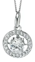 Collier solitaire femme en argent 925 rhodié - éclat solitaire