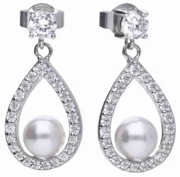 Mon-bijou - D5597 - Boucle d'oreille perle en argent 925/1000