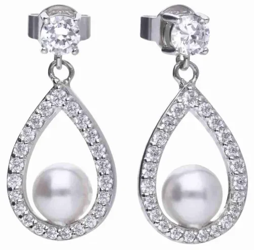 Mon-bijou - D5597 - Boucle d'oreille perle en argent 925/1000