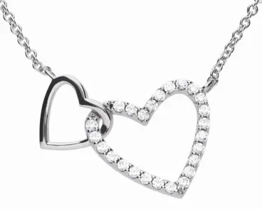Mon-bijou - D4249 - Collier coeur entrelacé en argent 925/1000