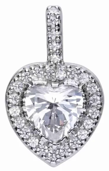 Mon-bijou - D4616 - Collier original coeur en argent 925/1000