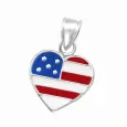 Collier american dream : pendentif drapeau usa en argent 925