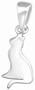 Collier pendentif chat  féline élégance  - argent 925
