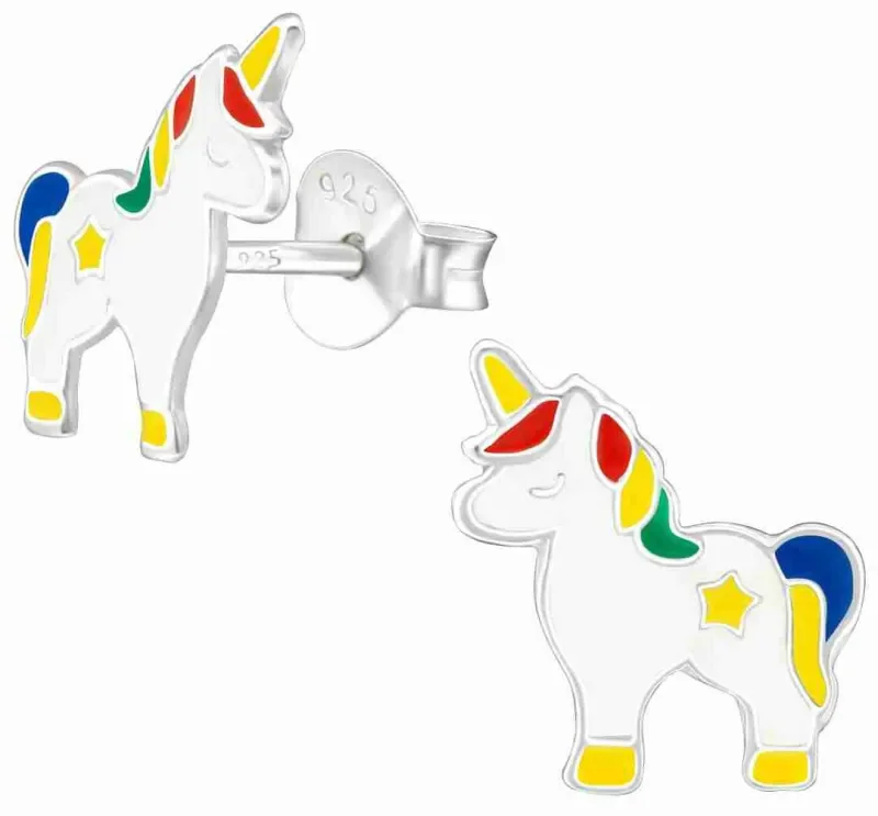 Boucles d oreilles licorne enfant - argent 925