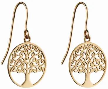 Mon-bijou - D2306 - Boucle d'oreille arbre de vie en Or 375/1000