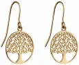 Boucles d oreilles boucles arbre de vie en or jaune 9 carats (375)