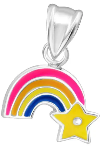 Mon-bijou - D11771 - Collier Arc en Ciel pour Petite Fille en Argent 925/1000