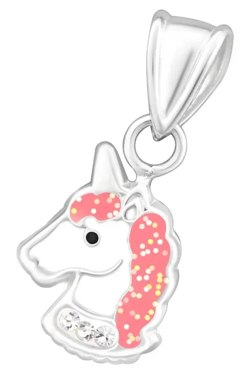 Collier licorne céleste  argent 925 zirconium scintillant