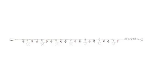 Mon-bijou - D170 - Chaine Cheville étoiles en Argent 925/1000
